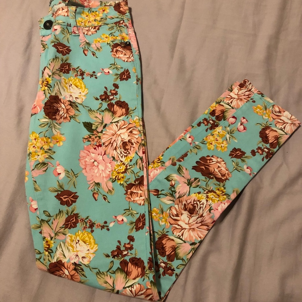 Pink floral pants